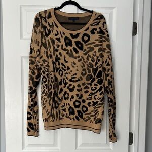 Leopard Print Sweater - Tan and Black